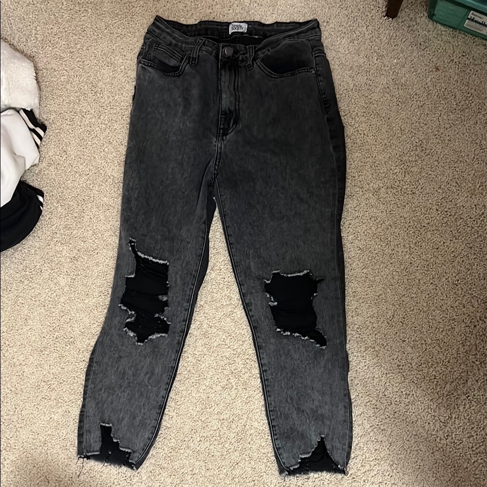 Distressed Black Jeans